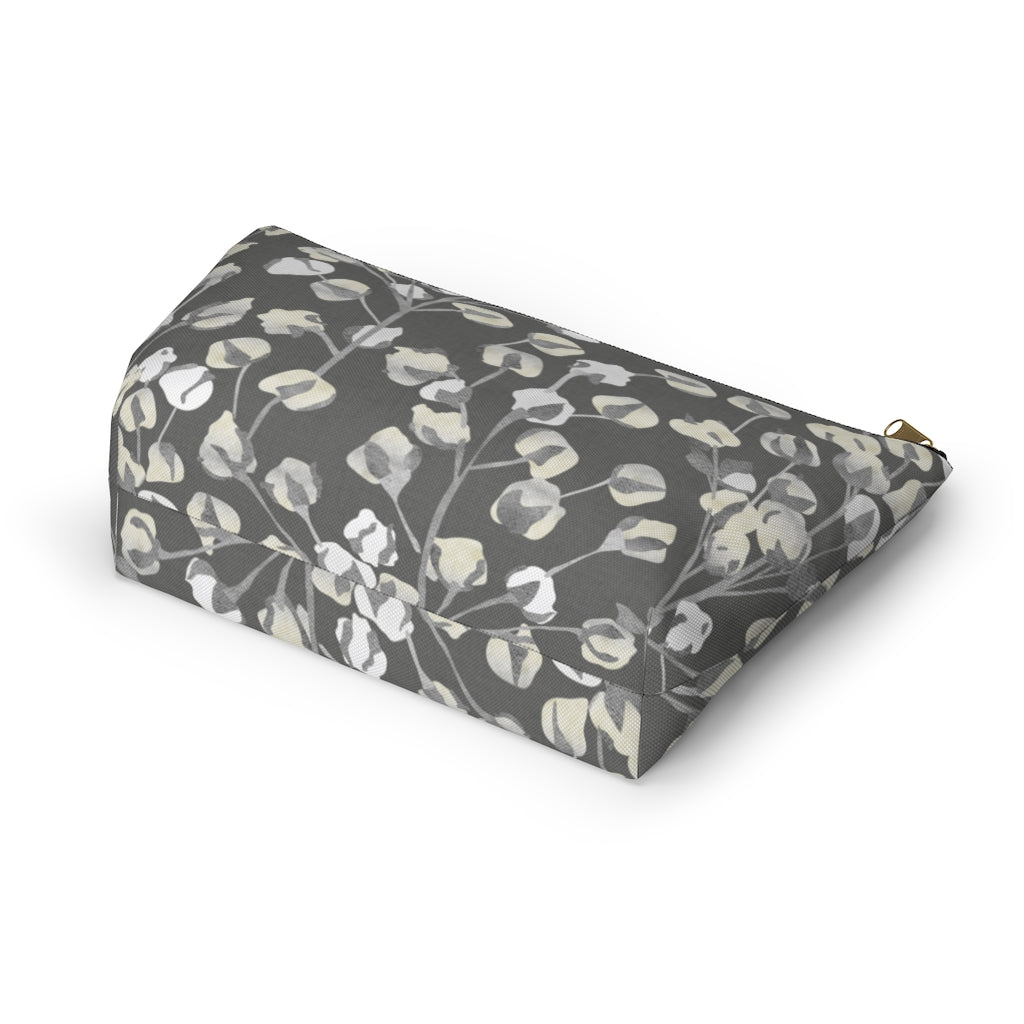 Cotton Branch Accessory Pouch w T-bottom in Gray