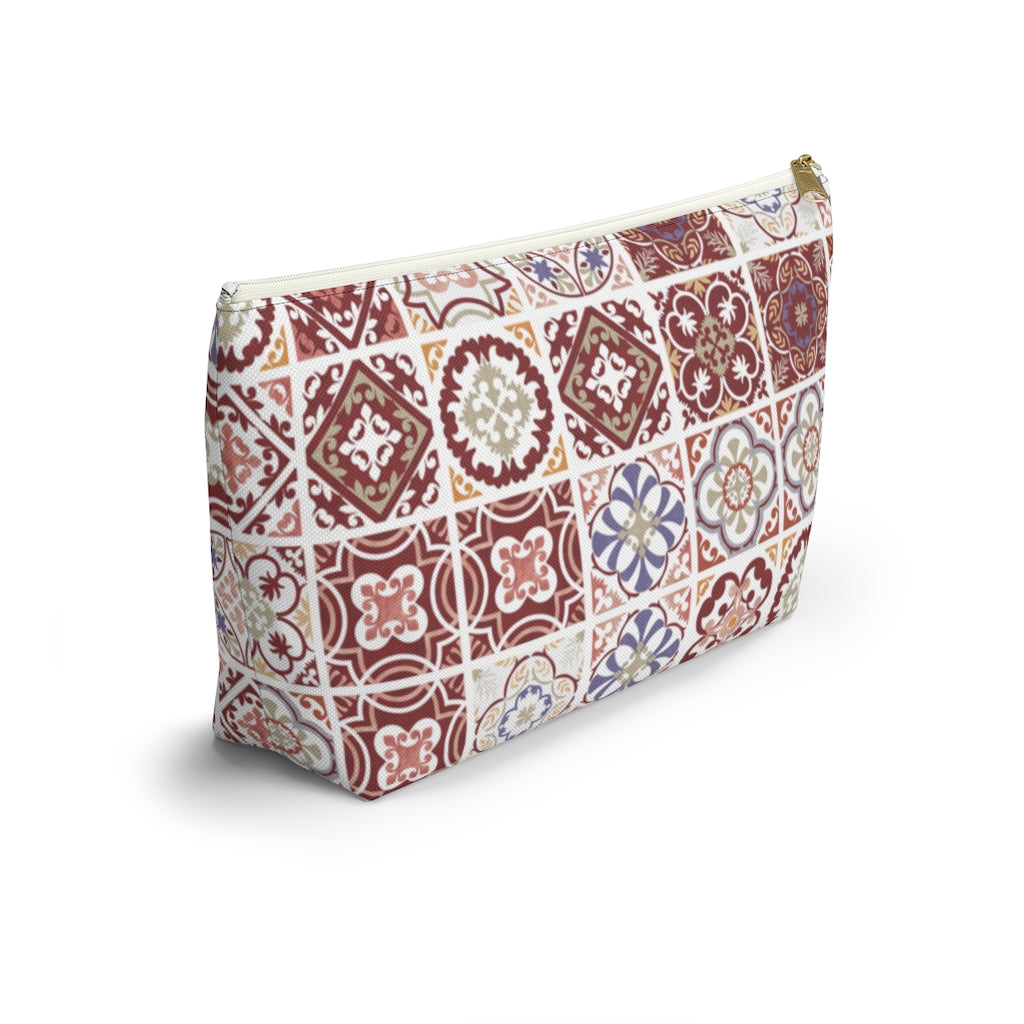 Seville Square Accessory Pouch w T-bottom in Red