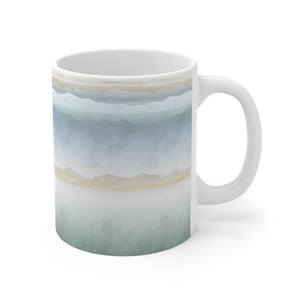 Watercolor Mountains Mug in Aqua