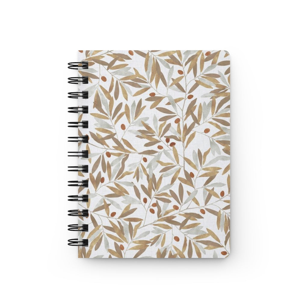 Olive Branch Spiral Bound Journal in Brown