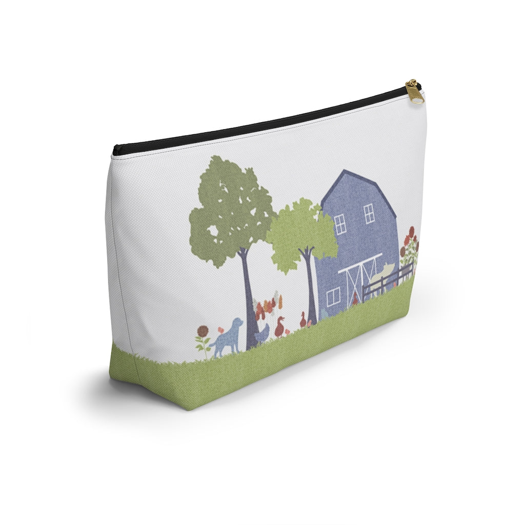 Barnyard Fun Accessory Pouch w T-bottom in Blue