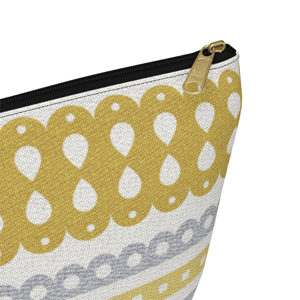 Ribbon Candy Accessory Pouch w T-bottom in Yellow
