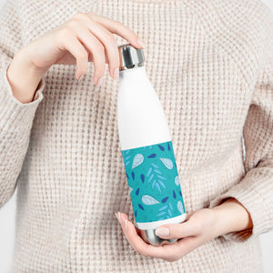Tossed Leaves 20oz Insulated Bottle in Aqua