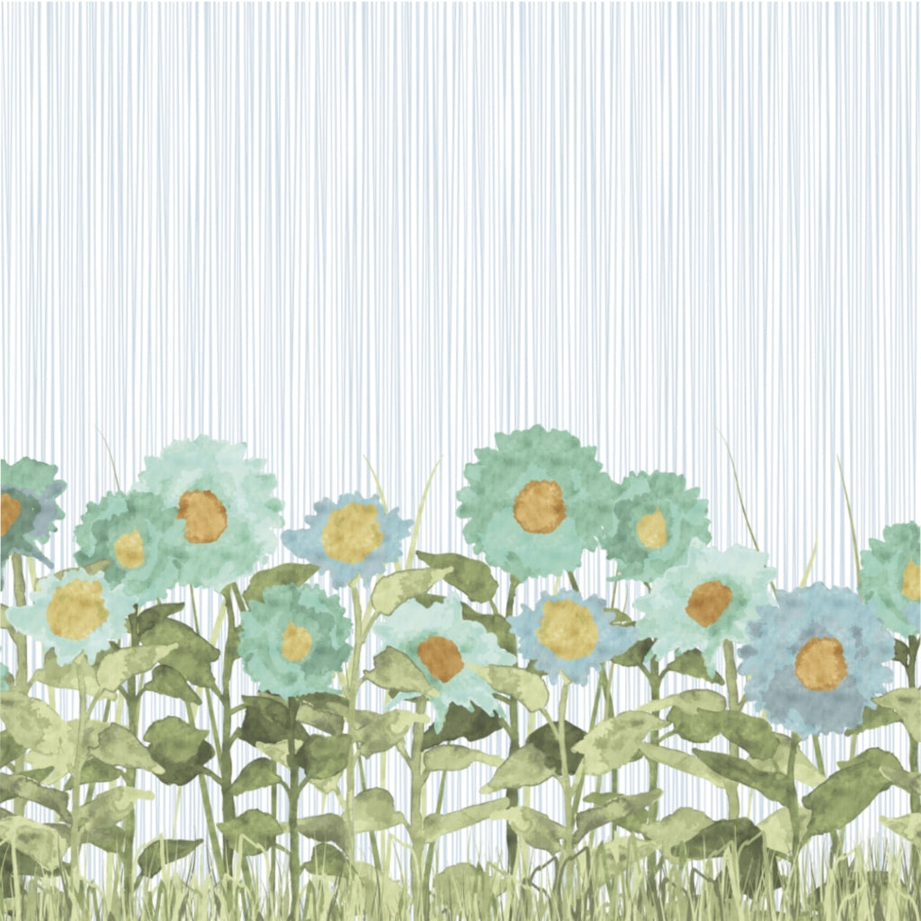 Sunflower Field Microfiber Duvet Cover in Aqua