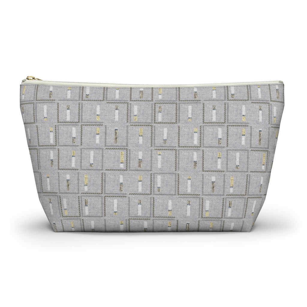 Pencil to Paper Accessory Pouch w T-bottom in Gray