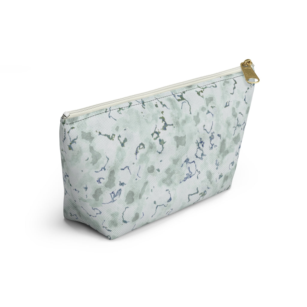 Carrara Marble Accessory Pouch w T-bottom in Blue